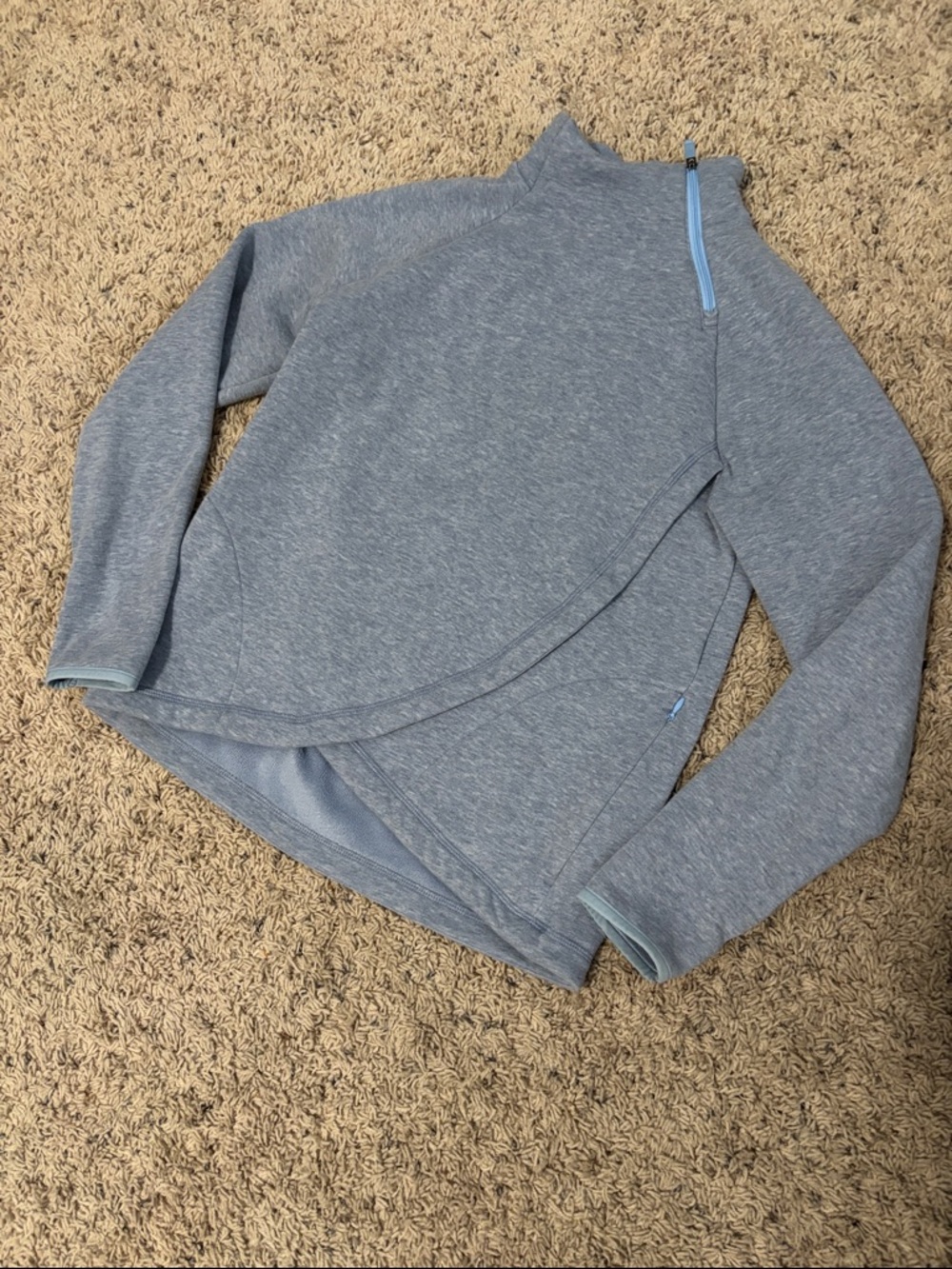 Athleta Girl Pale Blue Cozy Quarter-Zip Pullover